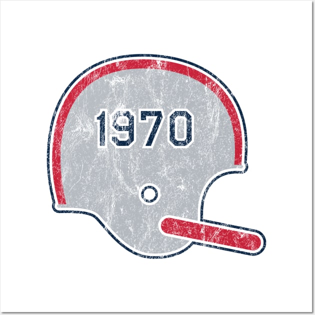 New England Patriots Year Founded Vintage Helmet Wall Art by Rad Love